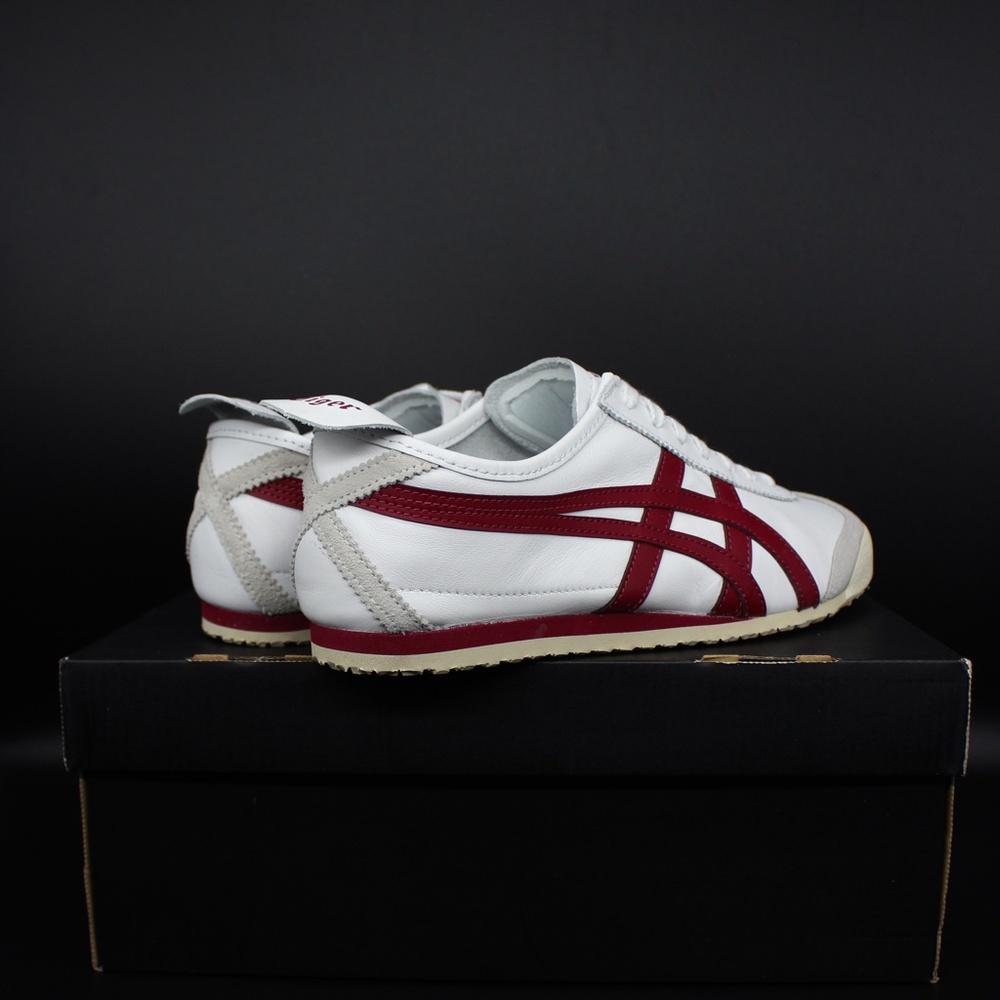 ASICS ONITSUKA D4J2L-0125 White Burgandy Mexico 66 Unisex fashion Sneakers - Picture 6 of 10